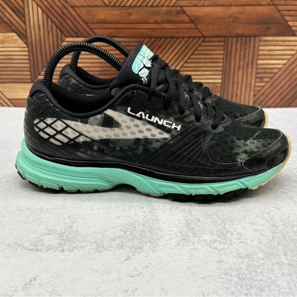 Brooks Womens Launch 3 Running Shoes Sneakers Black Teal 1202061B071 Size 8